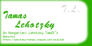 tamas lehotzky business card